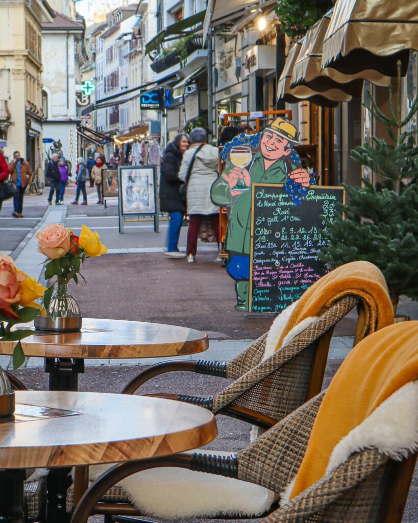 Rue piétonne Évian-les-Bains : shopping and amenities near our apartments